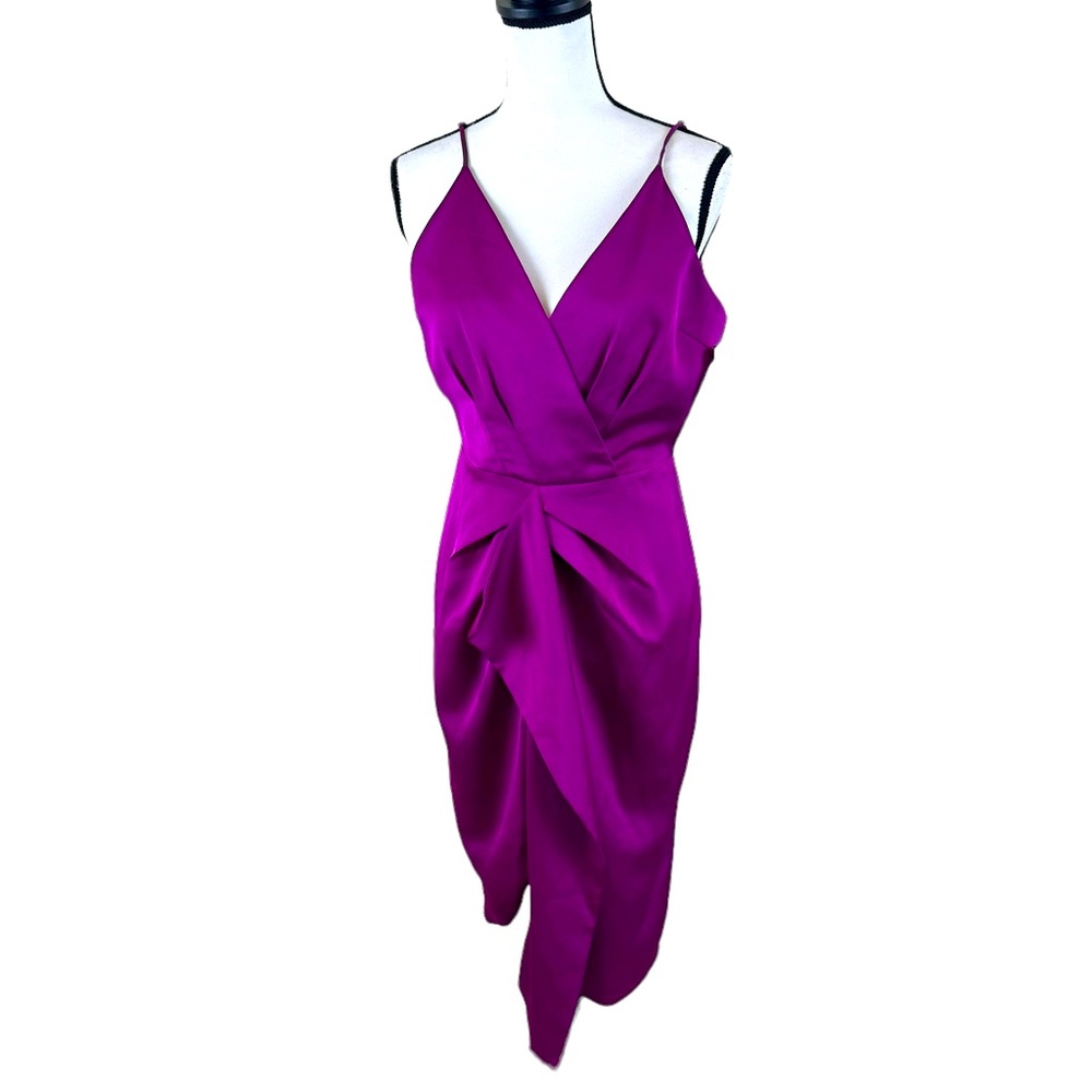 Harlyn Drape Front Dress Magenta Pink Fuchsia Size Medium NWT